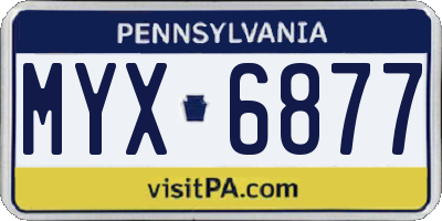 PA license plate MYX6877
