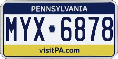 PA license plate MYX6878
