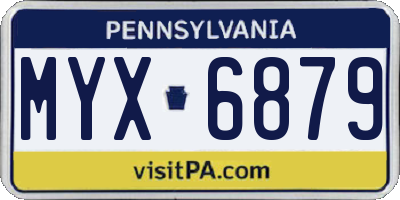 PA license plate MYX6879