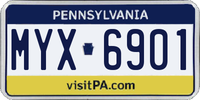 PA license plate MYX6901