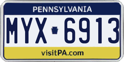 PA license plate MYX6913