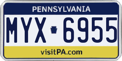 PA license plate MYX6955