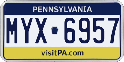 PA license plate MYX6957