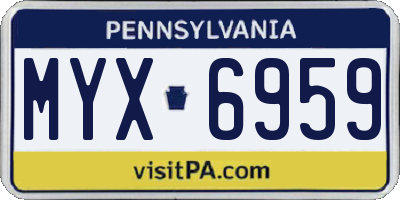 PA license plate MYX6959