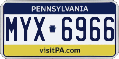 PA license plate MYX6966