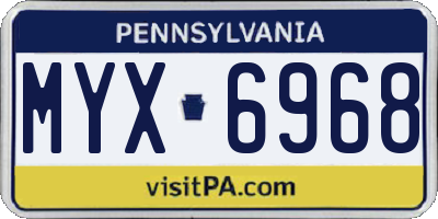 PA license plate MYX6968