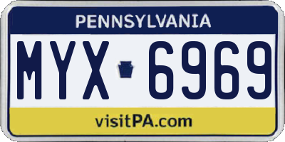 PA license plate MYX6969