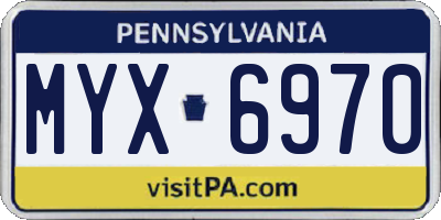 PA license plate MYX6970