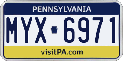 PA license plate MYX6971