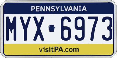 PA license plate MYX6973