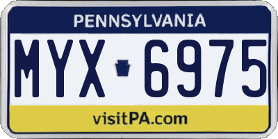 PA license plate MYX6975