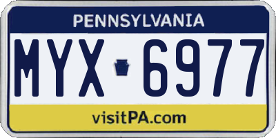 PA license plate MYX6977