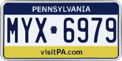PA license plate MYX6979