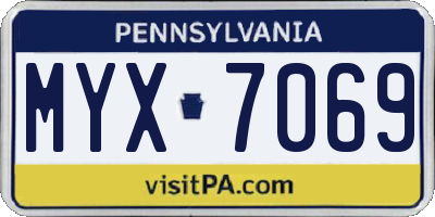PA license plate MYX7069