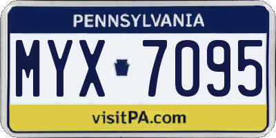 PA license plate MYX7095