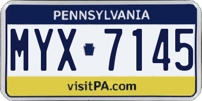 PA license plate MYX7145