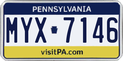 PA license plate MYX7146