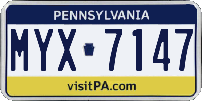 PA license plate MYX7147