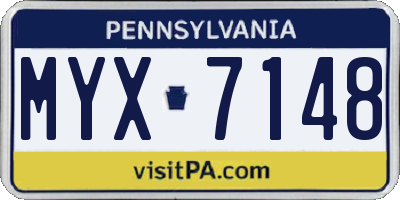 PA license plate MYX7148