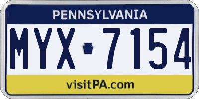 PA license plate MYX7154