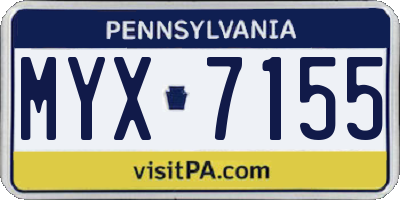 PA license plate MYX7155