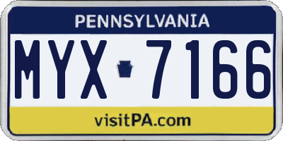 PA license plate MYX7166