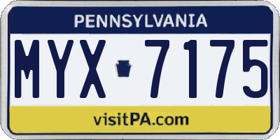 PA license plate MYX7175