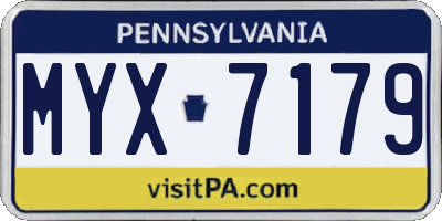 PA license plate MYX7179
