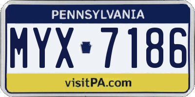 PA license plate MYX7186
