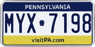 PA license plate MYX7198