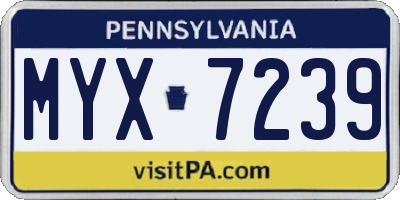 PA license plate MYX7239