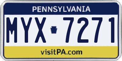 PA license plate MYX7271