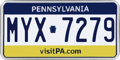 PA license plate MYX7279