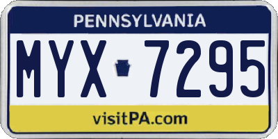 PA license plate MYX7295