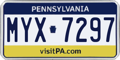 PA license plate MYX7297