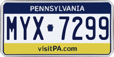 PA license plate MYX7299