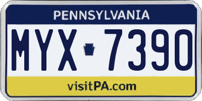 PA license plate MYX7390