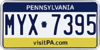 PA license plate MYX7395