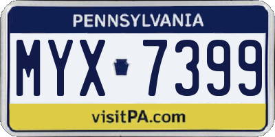 PA license plate MYX7399