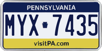 PA license plate MYX7435