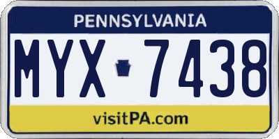PA license plate MYX7438