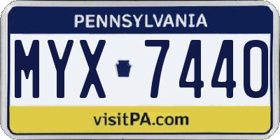 PA license plate MYX7440