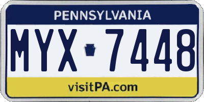PA license plate MYX7448