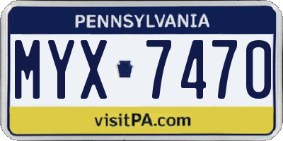 PA license plate MYX7470