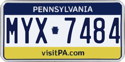 PA license plate MYX7484