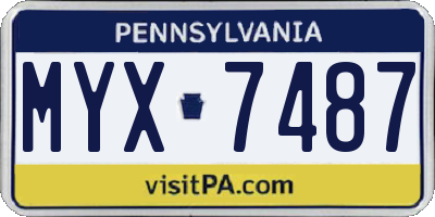 PA license plate MYX7487
