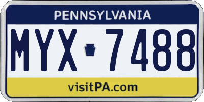 PA license plate MYX7488