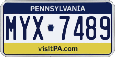 PA license plate MYX7489