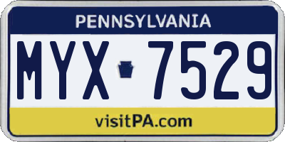 PA license plate MYX7529
