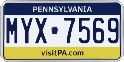 PA license plate MYX7569